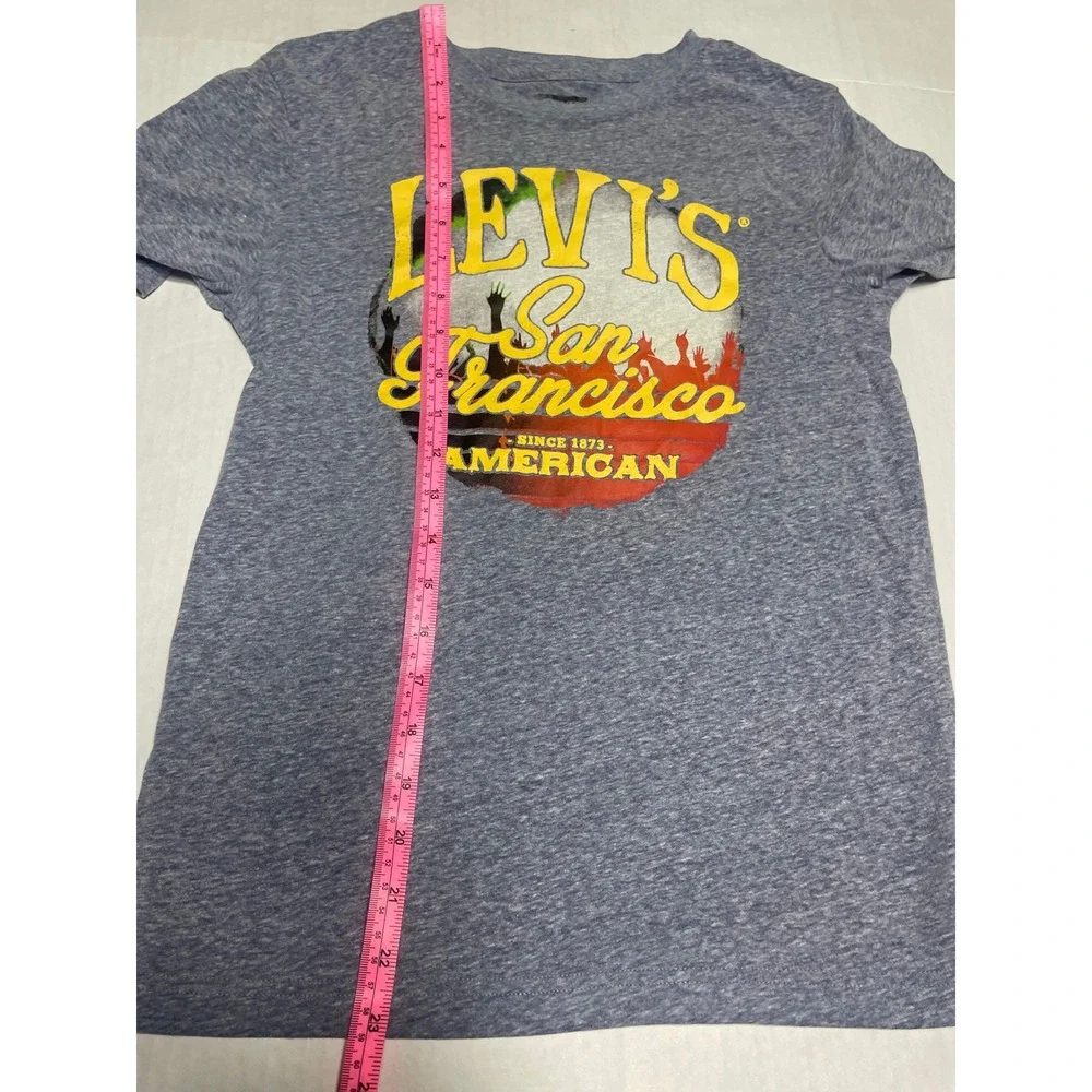 Kids Levi's San Francisco American Graphic Tee Gray‎ Size L 12 13 Years - Picture 7 of 8